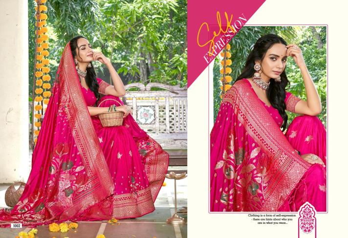 Bunawat Hans Vol-5 Wedding Wear New Designer Swarovski Work Silk Sarees Collection in India