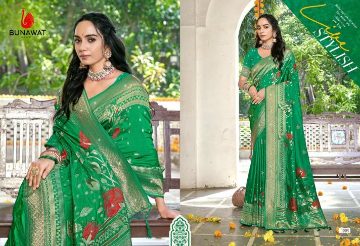 Bunawat Hans Vol-5 Wedding Wear New Designer Swarovski Work Silk Sarees Collection in India