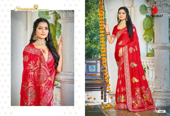 Bunawat Hans Vol-6 Party Wear Exclusive Designer Silk Sarees Collection in India