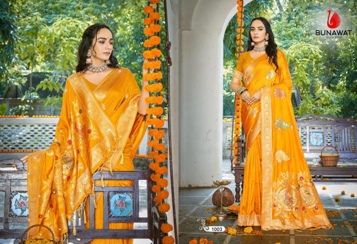 Bunawat Hans Vol-6 Party Wear Exclusive Designer Silk Sarees Collection in India