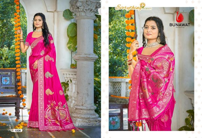 Bunawat Hans Vol-6 Party Wear Exclusive Designer Silk Sarees Collection in India