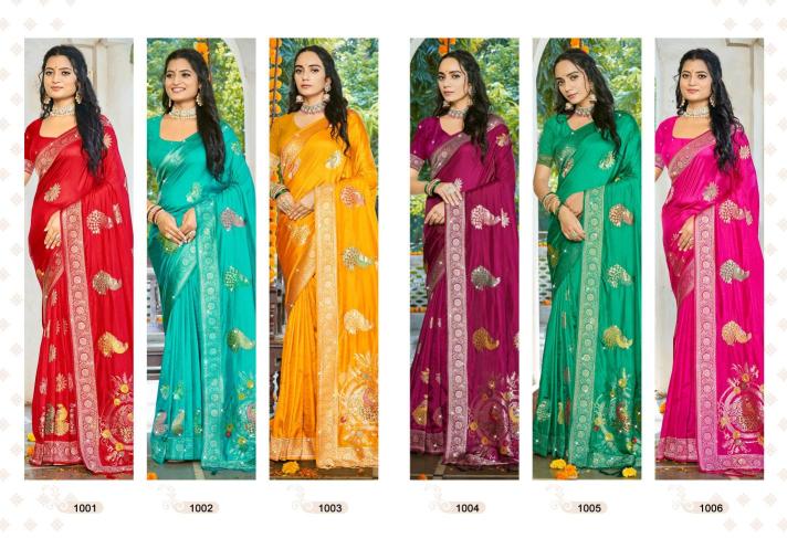 Bunawat Hans Vol-6 Party Wear Exclusive Designer Silk Sarees Collection in India