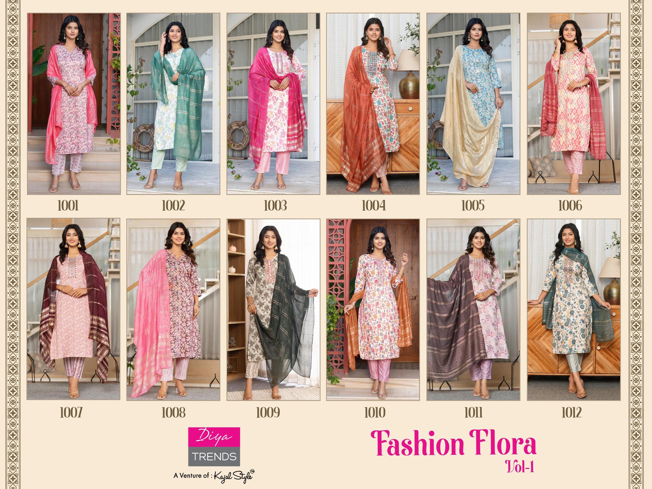 Fashion Flora Vol 1 By Diya Trends Capsule Printed Kurti Bottom With Dupatta wholesale manufacturers in Surat