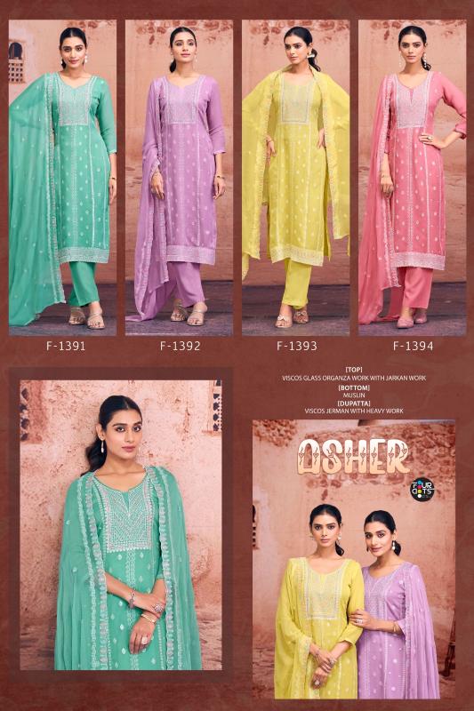 Four Dots Asher Viscose Organza Designer Dress Material Collection in Surat