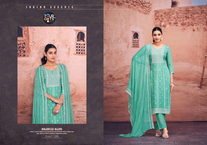Four Dots Asher Viscose Organza Designer Dress Material Collection in Surat