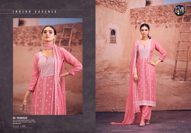 Four Dots Asher Viscose Organza Designer Dress Material Collection in Surat