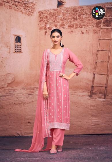 Four Dots Asher Viscose Organza Designer Dress Material Collection in Surat