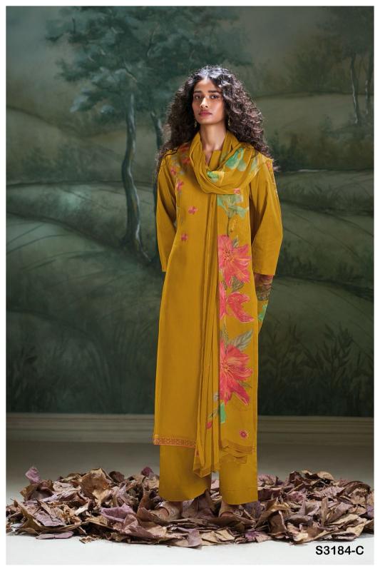Ganga Aida Cotton Silk Satin Fancy Salwar Suit manufacturers of salwar suits in Surat