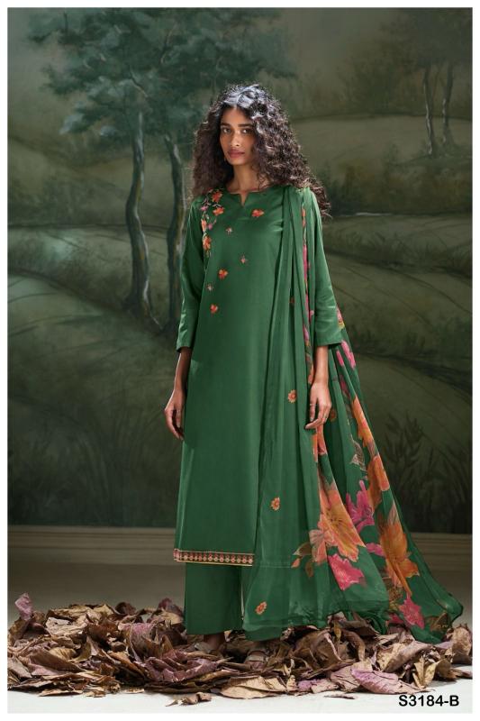 Ganga Aida Cotton Silk Satin Fancy Salwar Suit manufacturers of salwar suits in Surat