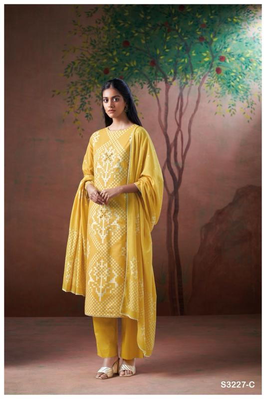 Ganga Belen Cotton Printed Embroidered Salwar Suit manufacturers of wholesale salwar suits in Surat