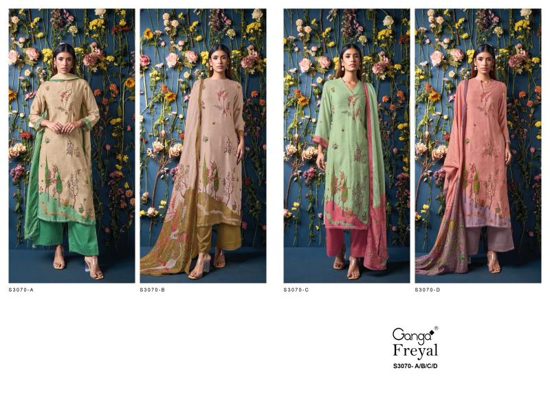 Ganga Freyal Bemberg Silk Printed Fancy Salwar Suit Collection with wholesale price in Surat