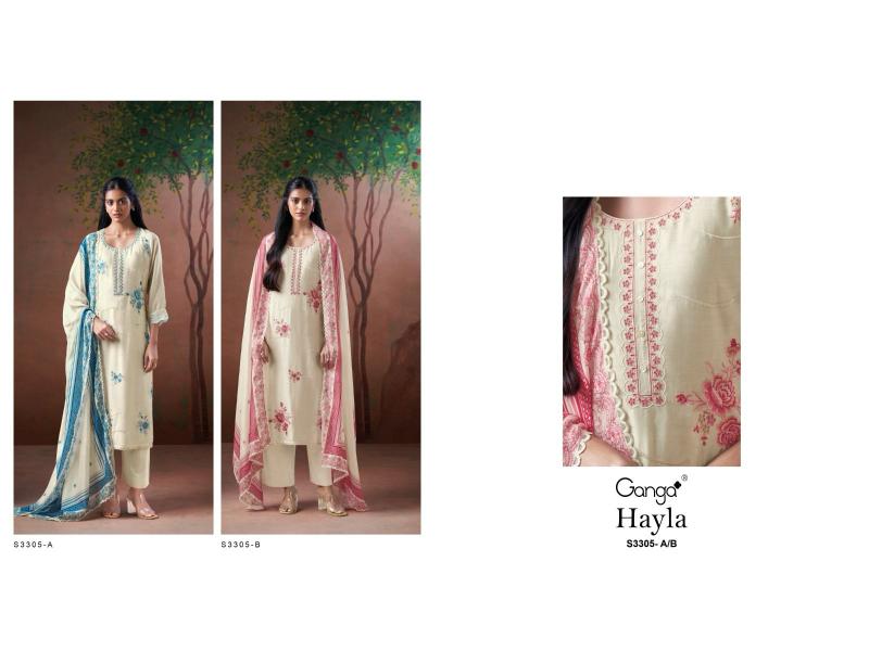 Ganga Hayla Bemberg Silk With Embroidered Salwar Suit wholesalers in Surat 