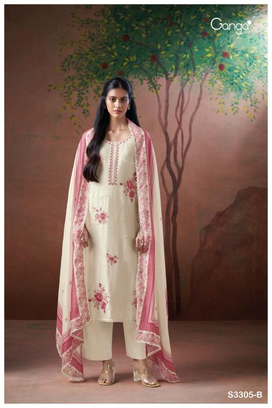 Ganga Hayla Bemberg Silk With Embroidered Salwar Suit wholesalers in Surat 