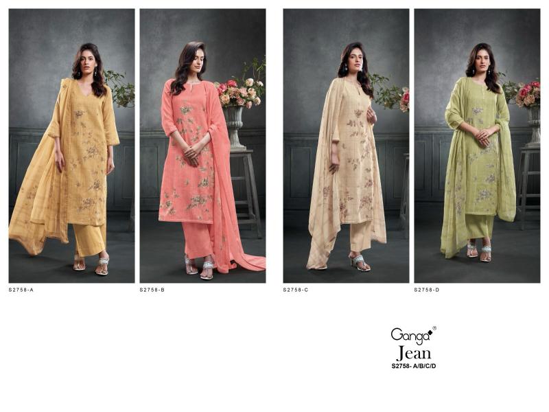 Ganga Jean Cotton Linen Printed Salwar Suits Collection in Surat