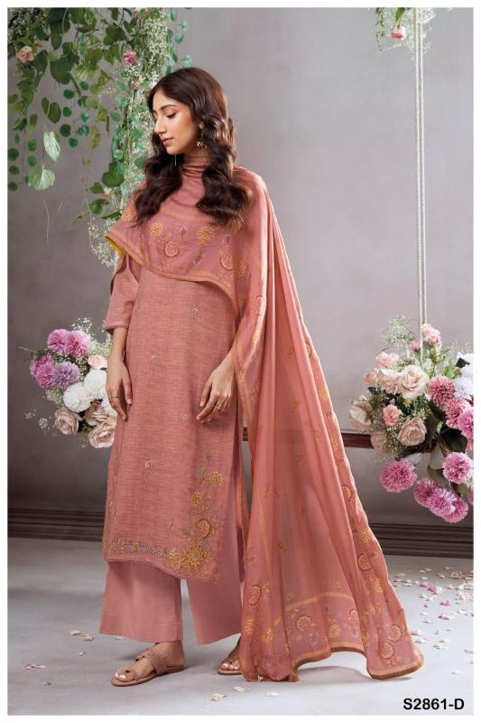 Ganga Sera Cotton Linen Embroidered Fancy Salwar Suits wholesalers of Salwar Suits in Surat