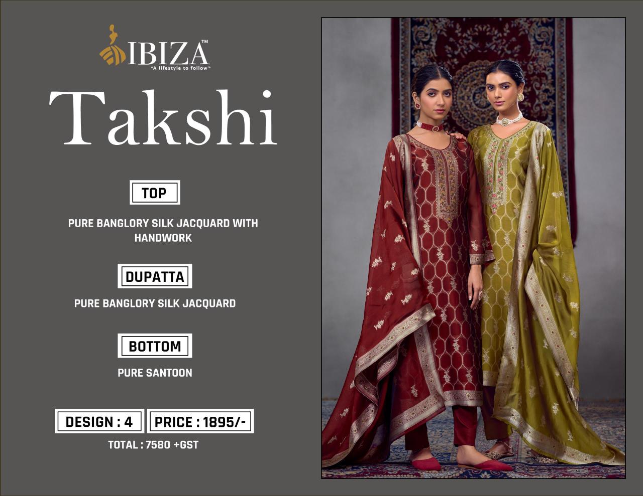 Ibiza Takshi Banglory Silk Salwar Kameez Collection wholesale market in Surat