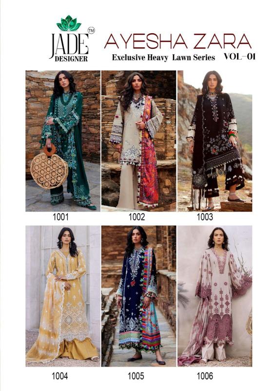 Jade Ayesha Zara Vol 1 Karachi Cotton Dress Material wholesalers in Surat