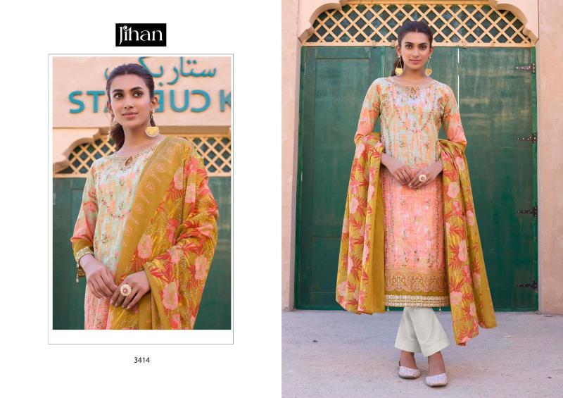 Jihan Bin Saeed Printed Embroidered Dress Material Collection in Surat