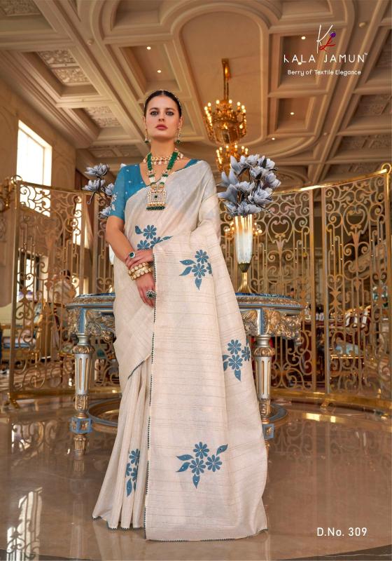 Kala Jamun Lofa Tusser With Hand Touched Work Saree Collection in wholesalers in Surat