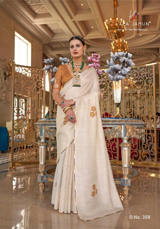 Kala Jamun Lofa Tusser With Hand Touched Work Saree Collection in wholesalers in Surat