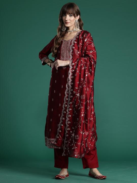 Kapda Wholesale Indo Era 2547 Floral Embroidered Silk Kurta Bottom With Dupatta manufacturers of Kurti in Surat