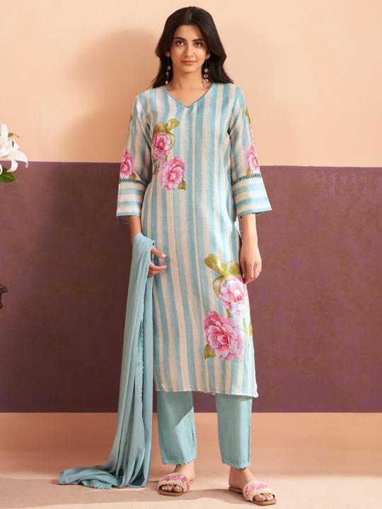 Kapda Wholesale Indo Era 2549 Floral Printed Linen Kurti With Bottom wholesale kurti manufacturers in Surat