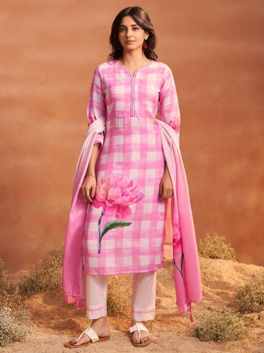 Kapda Wholesale Indo Era 2549 Floral Printed Linen Kurti With Bottom wholesale kurti manufacturers in Surat