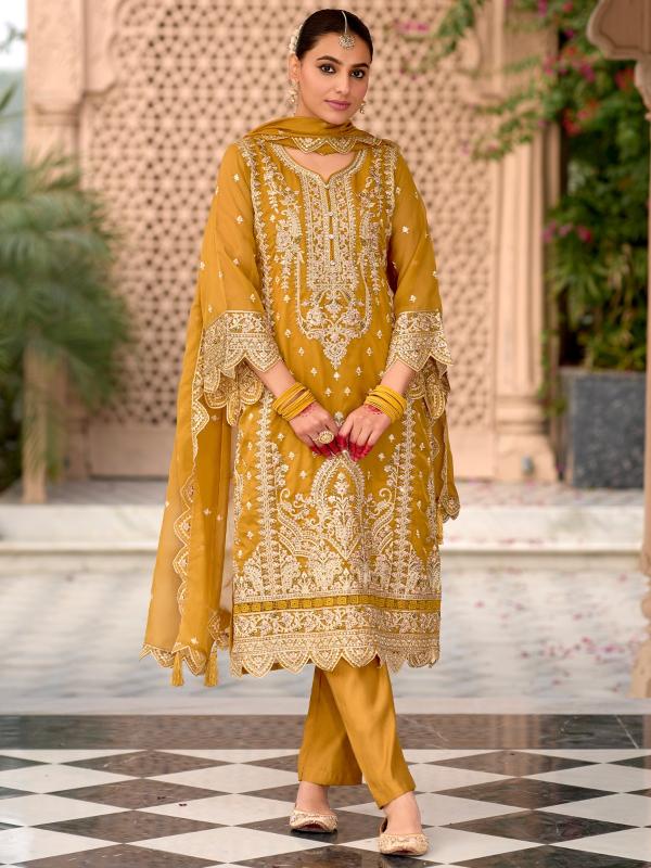 Kapda Wholesale Indo Era 2550 Designer Festive Wear Organza Suits manufacturers of Salwar Suits in India