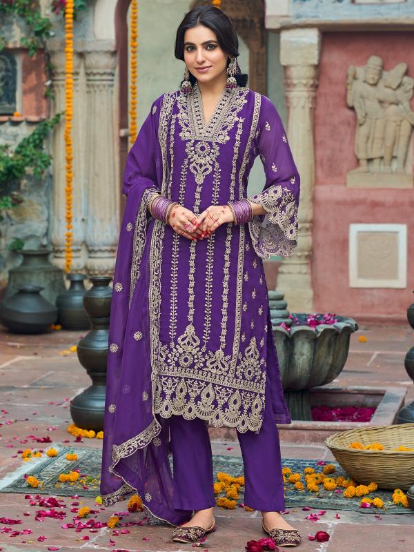 Kapda Wholesale Indo Era 2550 Designer Festive Wear Organza Suits manufacturers of Salwar Suits in India