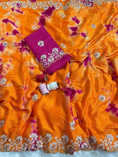 Kapda Wholesale Kc 135 Festive Wear Chinon Stylish Saree wholesalers in India