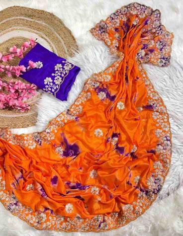 Kapda Wholesale Kc 135 Festive Wear Chinon Stylish Saree wholesalers in India