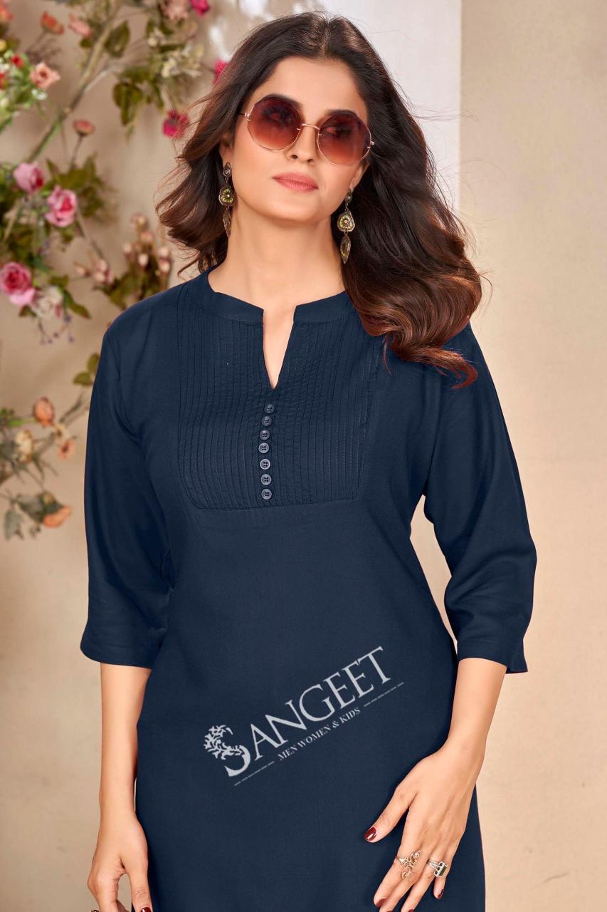 Kapda Wholesale Sangeet Pintex Color 1 Rayon Short Kurti Collection in Surat