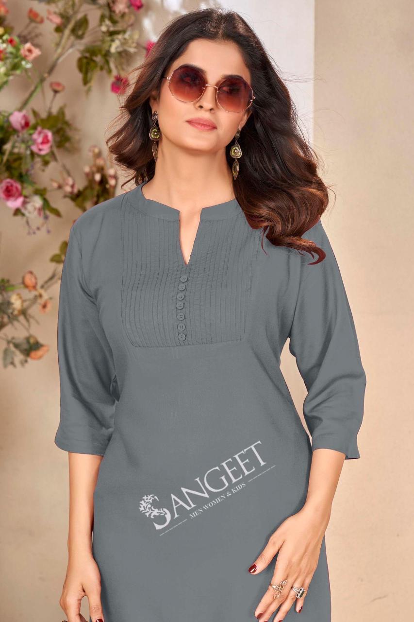 Kapda Wholesale Sangeet Pintex Color 1 Rayon Short Kurti Collection in Surat