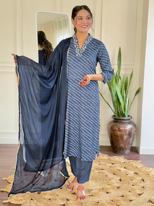 Kapda Wholesale Sku Shreevalli Muslin Embroidered Kurti Bottom With Dupatta Collection in India