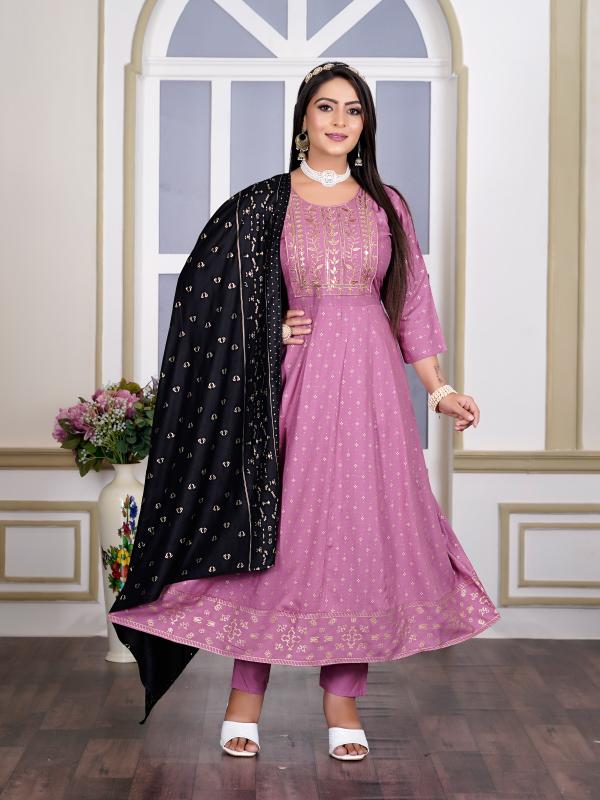 Kapda Wholese Akira Plus Vol 1 Rayon Foil Printed Kurti Pant With Dupatta wholesale manufacturers in Surat