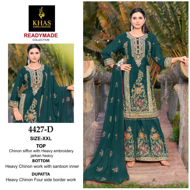 Khas 4427 Embroidered Ready Made Pakistani Suits Collection Salwar Kameez wholesale Surat