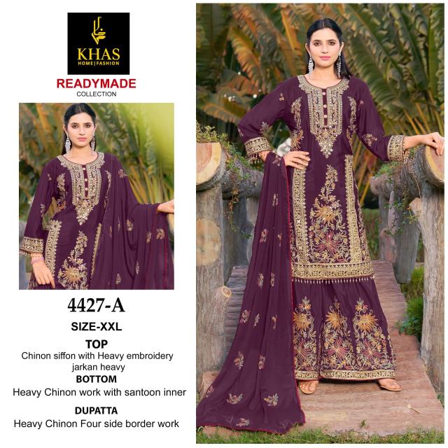 Khas 4427 Embroidered Ready Made Pakistani Suits Collection Salwar Kameez wholesale Surat