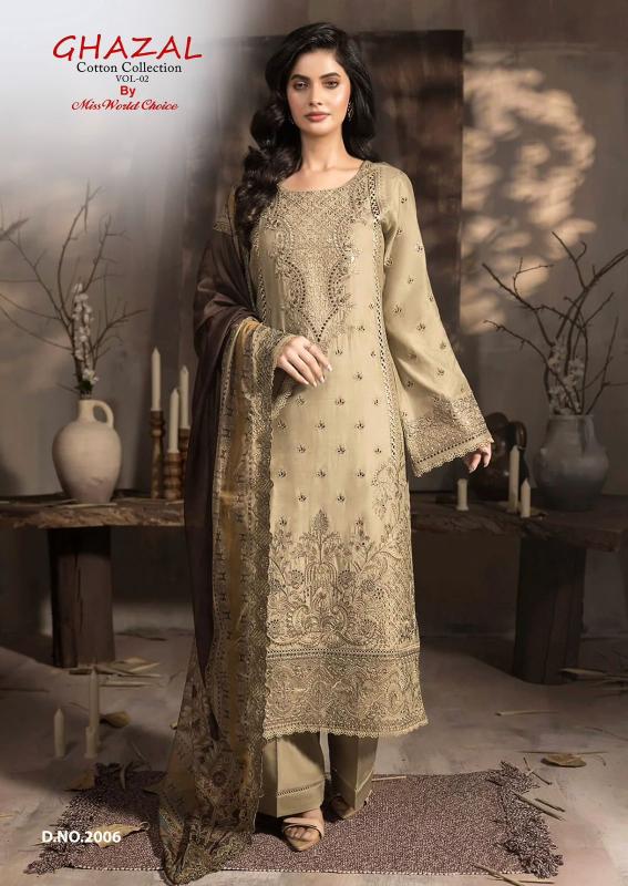 Miss World Choice Ghazal Vol 2 Cotton Dress Material Collection dress material wholesale India