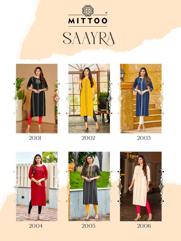 Mittoo Saayra Rayon Printed Casual Wear Kurti wholesalers of Kurti in Surat