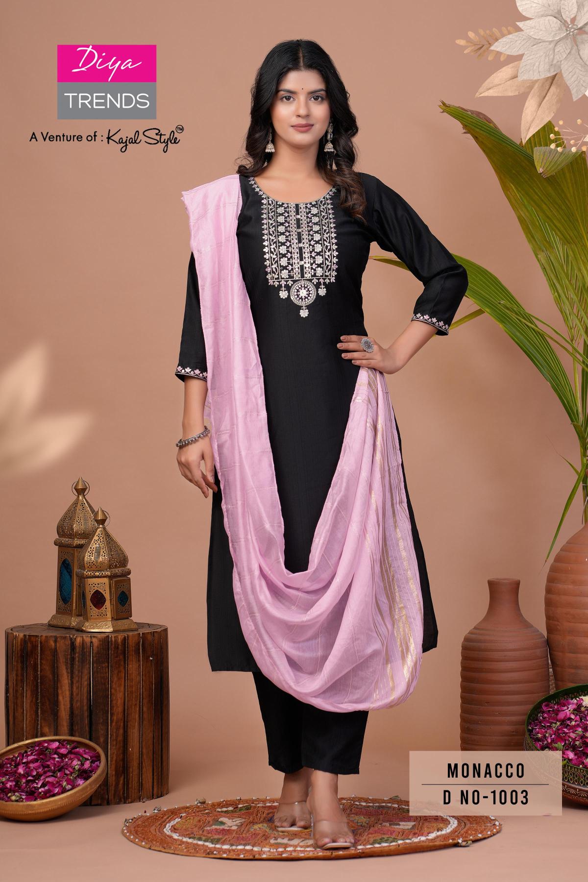 Monacco Vol 1 By Diya Trends Kurti Bottom With Dupatta wholesalers of Kurti in Surat