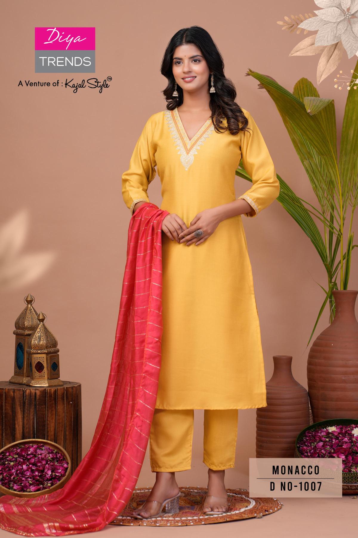 Monacco Vol 1 By Diya Trends Kurti Bottom With Dupatta wholesalers of Kurti in Surat