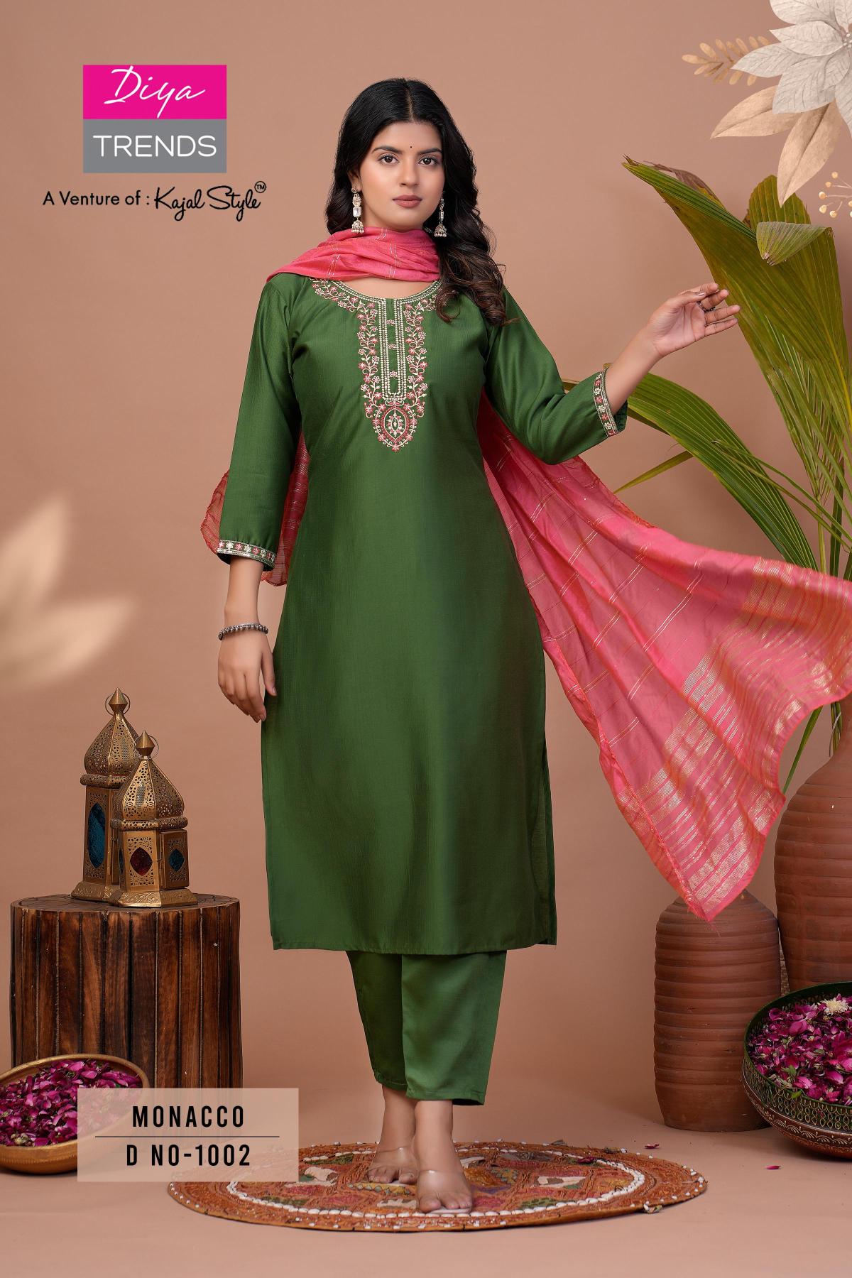 Monacco Vol 1 By Diya Trends Kurti Bottom With Dupatta wholesalers of Kurti in Surat