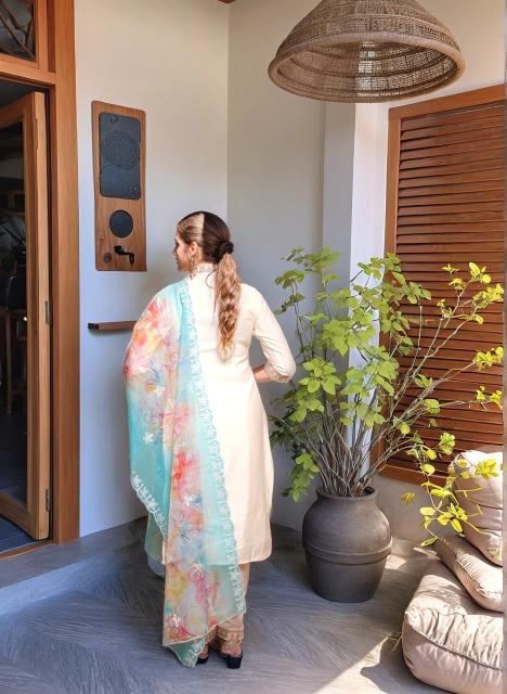 Navya Kurti 40 Latest Embroidered Cotton Kurti Bottom With Dupatta Collection Branded Kurti Wholesaler in India