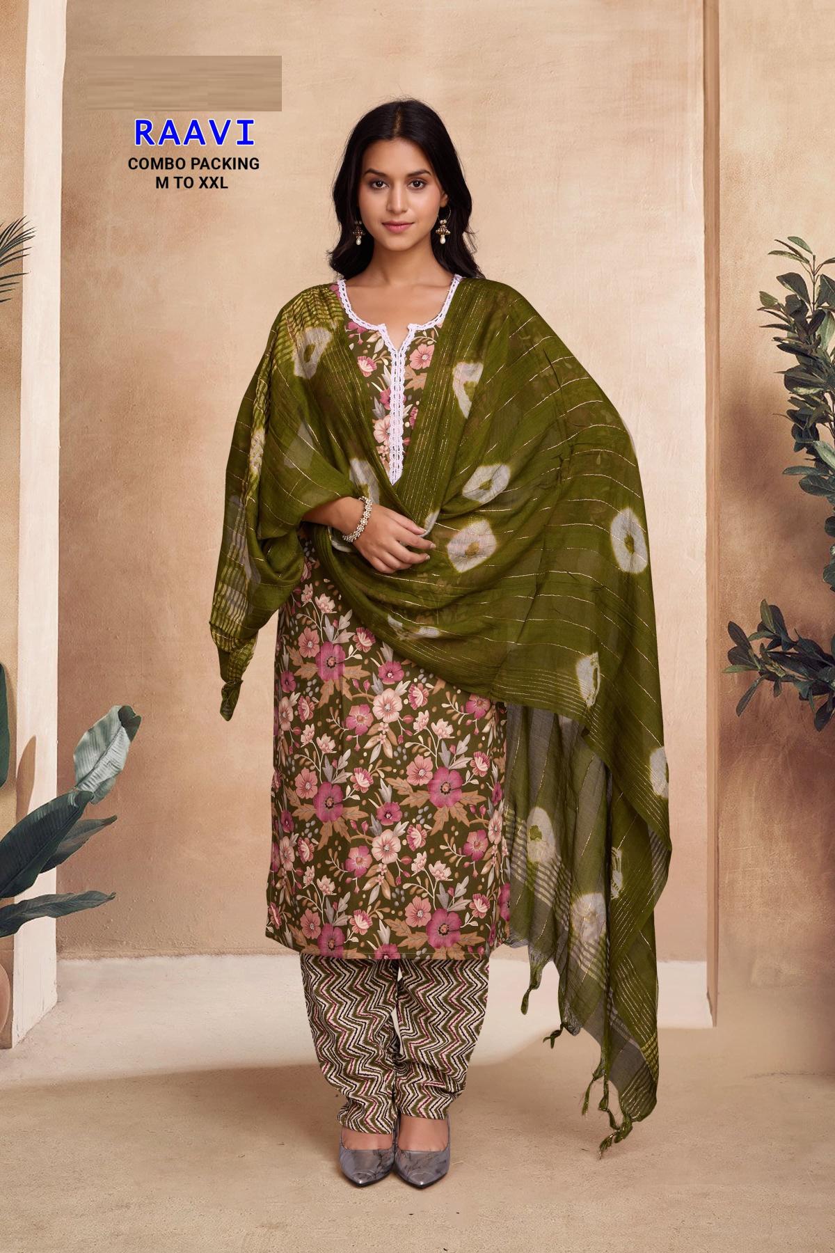 Raavi 1 Rayon Foil Printed Kurti Bottom With Dupatta Collection Full Catalog available at wholesale rate in Surat