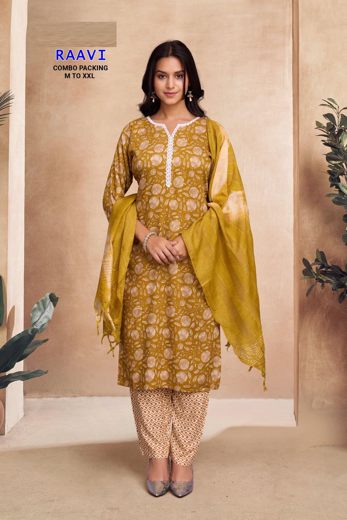 Raavi 1 Rayon Foil Printed Kurti Bottom With Dupatta Collection Full Catalog available at wholesale rate in Surat