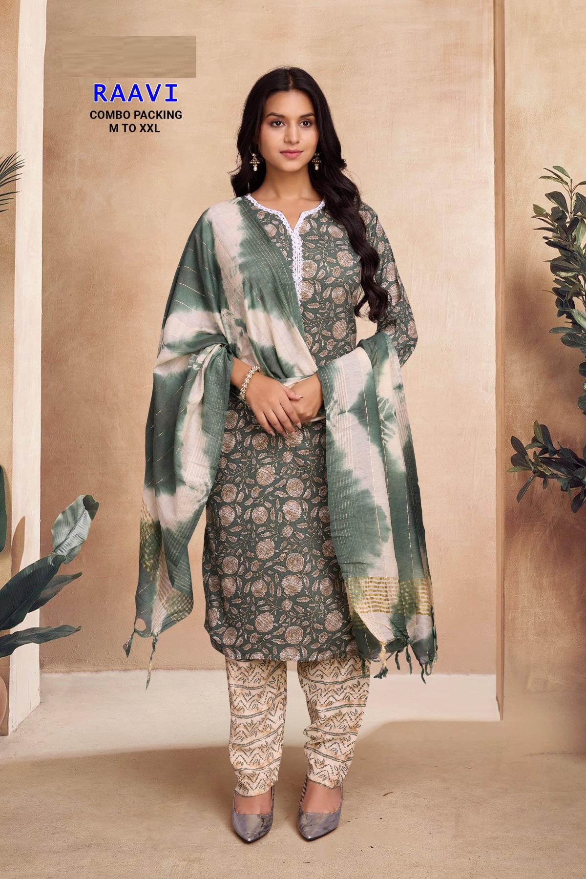 Raavi 1 Rayon Foil Printed Kurti Bottom With Dupatta Collection Full Catalog available at wholesale rate in Surat