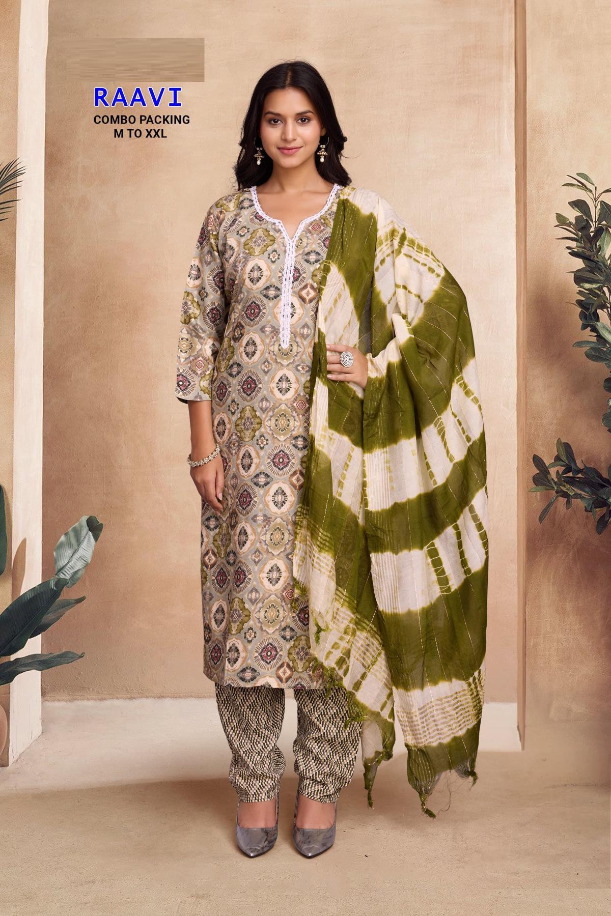 Raavi 1 Rayon Foil Printed Kurti Bottom With Dupatta Collection Full Catalog available at wholesale rate in Surat