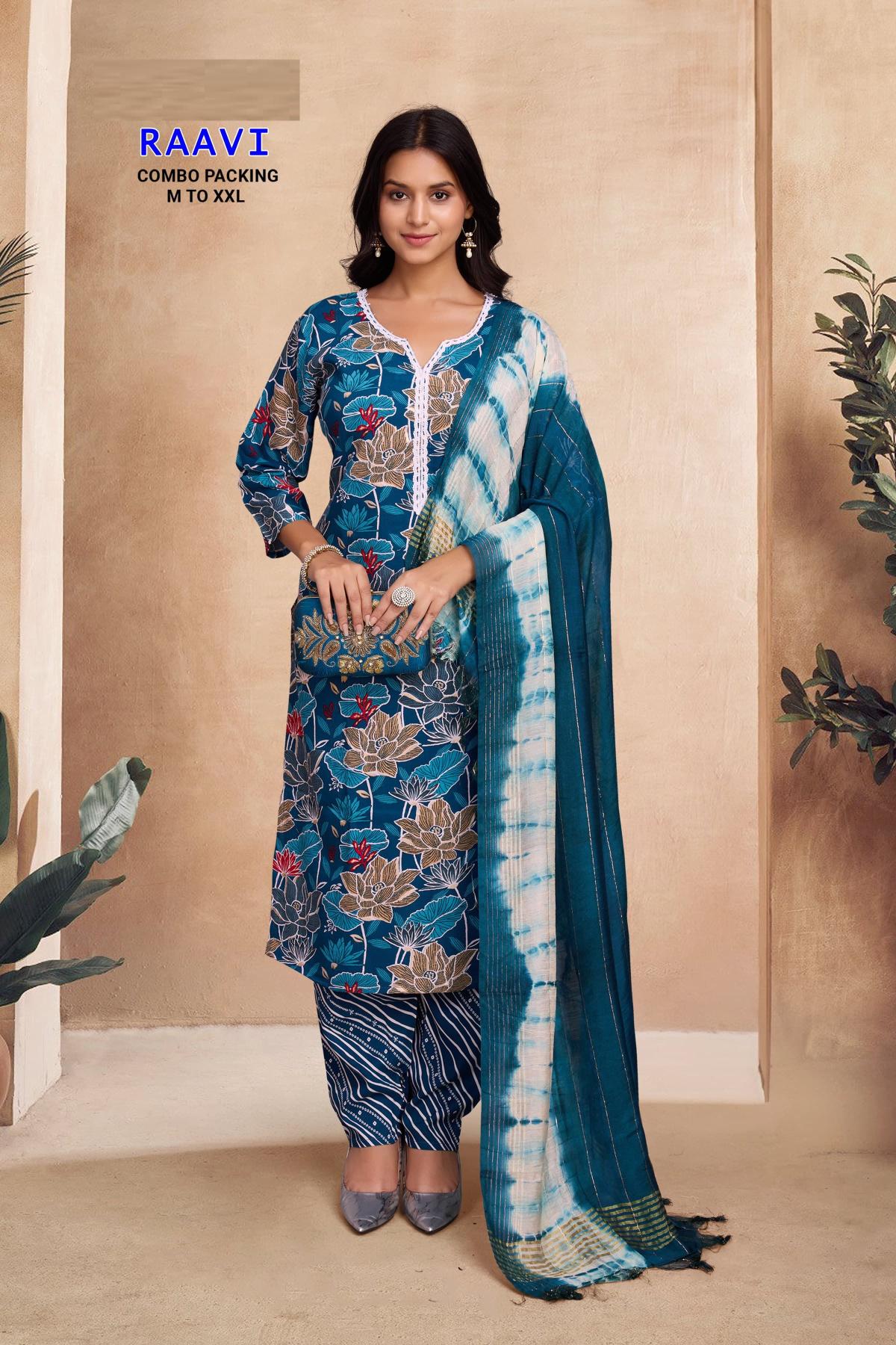 Raavi 1 Rayon Foil Printed Kurti Bottom With Dupatta Collection Full Catalog available at wholesale rate in Surat