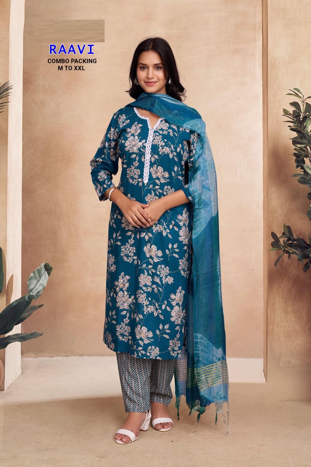 Raavi 1 Rayon Foil Printed Kurti Bottom With Dupatta Collection Full Catalog available at wholesale rate in Surat