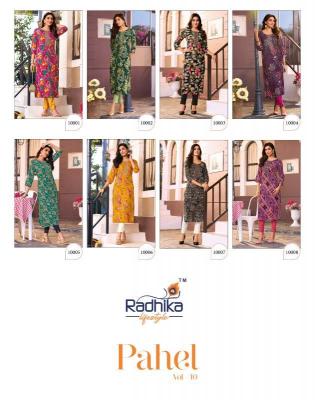 Radhika Lifestyle Pahel Vol 10 catalog girls in kurti catalogue png file with white background